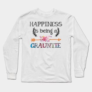 Happiness is being Grauntie floral gift Long Sleeve T-Shirt